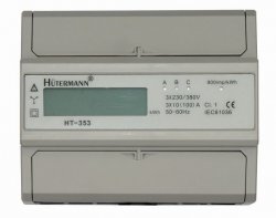 Elektromer na DIN lištu trojfázový digitálny merač spotreby Hutermann HT-353D